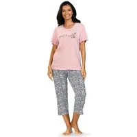comtessa Capri-Pyjama Modischer Damen Pyjama Caprihose (2 tlg) Modisches Design Baumwolle
