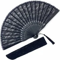 FOUORTUNATE-BEE Handfächer Vintage Spitzenfächer für Hochzeit, Party und Dekoration, Eleganter Spitzen-Fächer als Deko und Geschenk