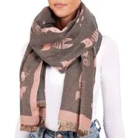 BRUBAKER Schal Cashmirillo Damen Schal mit Katzen Muster - 70 x 200 cm, (Herbstschal Winterschal, 1-St. Weiches Kaschmir-Gefühl), Warm, Kuschelig und Oversized - Damenschal für Herbst und Winter