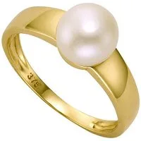 Fascination by Ellen K. Fingerring Gold 375 Perle weiß 7,5-8mm