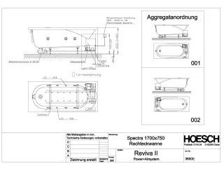 Hoesch Whirlwanne Spectra Rechteck 1700x750 mit System Reviva II Power+ Air 3650E.010305002