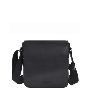 Umhängetasche im kompakten Format aus Leder in schwarz kleine Handtasche | Greenburry. Zeitlose Schultertasche Pure Black für tägliche Wege.