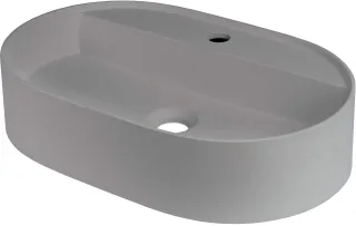 Neuesbad Serie 600 Waschbecken mit Hahnloch, Grau Metallic, 550x350MM NB1DECQSSU6B1