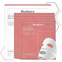 Biodance Gesichtsmaske Biodance Bio Collagen Real Deep Maske Hautpflege Anti-Aging, 4-tlg., Tiefenwirksame Feuchtigkeitspflege, Antioxidativer Schutz