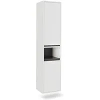 Vicco Hochschrank Viola, Weiß/Grau, 38 x 170 cm mit 2 Türen (1-St)