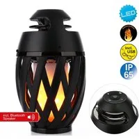 näve LED Tischleuchte Muna, Bluetooth-Lautsprecher, USB-Ladefunktion, LED fest integriert, Bluetooth Speaker, Falmmeneffekt, ca. 5-6h Lichteffekt + Lautsprecher