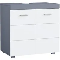 Homfa Waschbeckenunterschrank Unterschrank Badezimmerschrank mit 2 Türen, weiß, 60x31x60cm