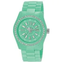 edc by Esprit Quarzuhr Disco Glam Frosty Green, aus Kunststoff, Edelstahlboden, Türkis, Zirkonia, Faltschließe