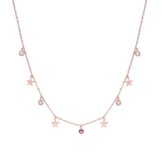 Luxenter Halskette mit mehrfarbigen Zirkonia-Steinen, veredelt mit 18 Karat Roségold – Varwi