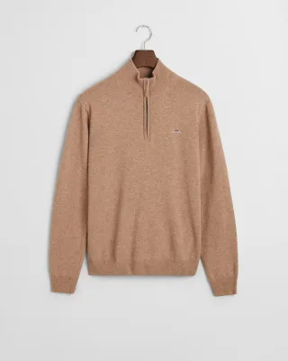 GANT - Superfine Lambswool Troyer dk sand melange - Gr. - XXXL