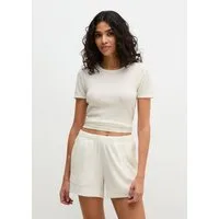 Marc O'Polo Kurzarmshirt Mix N Match Airy Cotton Rib mit Rundhalsausschnitt