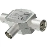 Hama Antennen Verteiler, Koax Stecker - 2 Koax Kupplungen, Metall SAT-Kabel, Ausgang: F-Kupplung 2x Eingang: Koaxial