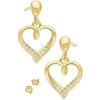 Limana Paar Ohrhänger 925 Silber Herz Gold vergoldet Frauen Damen Ohrstecker Herzohrringe (Ohrringe, Schmuck Liebe Weihnachtsgeschenk inkl. Schmuckdose), Geschenk Set Valentinstag Jahrestag Weihnachten Geburtstag Muttertag