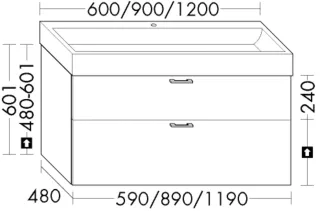 Burgbad Waschtischunterschrank System 30 Preisgruppe 4 Sana 601x1190x480 Asteiche Natur WYKO119F6336