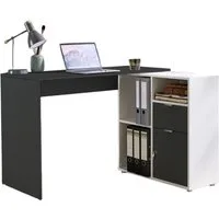 moebel-dich-auf Eckschreibtisch LUIZ (Schreibtisch + Regal, 110 cm breit), spiegelverkehrt montierbar