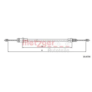 Metzger Handbremsseil vorne Citroen Fiat Lancia Peugeot 10.4736