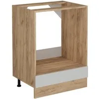 Vicco Herdumbauschrank R-Line, Weiß Landhaus/Goldkraft Eiche, 60 cm ohne Arbeitsplatte (1-St)