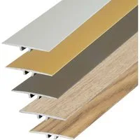 Dalsys Übergangsprofil flach zum Schrauben inkl. Befestigungsmaterial (90cm x 35mm in der Farbe Champagner, 1-St), aus eloxiertem Aluminium