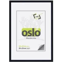 Oslo MasterLine Bilderrahmen Fotorahmen Puzzlerahmen Aluminium Glasscheibe schmal Hoch- Querformat, 30x40 schwarz Portraitrahmen, Alu
