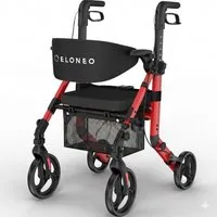 ELONEO Rollator 2in1 Rollator & Rollstuhl, Faltbar und Leicht, Outdoor-Gummireifen, mit Stiz & Netztasche