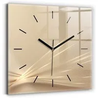 Tulup Wanduhr Glasuhr Abstraktes Licht Rechteckige Moderne Uhr aus Gehärtetem Glas
