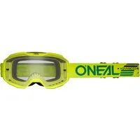 O’NEAL Motorradbrille B-10 Solid Clear Motocross Brille, Mit Band,Kratzfest,Verspiegelt