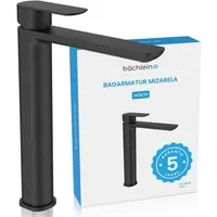 Bächlein Badarmatur Mizarela hoch - klassisches Design - ideal für Aufsatzwaschbecken hochwertiger Wasserhahn im hohen klassischen Design