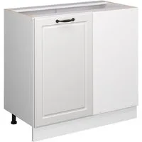 Vicco Eckunterschrank R-Line, Weiß Landhaus/Weiß, 86 cm ohne Arbeitsplatte (1-St)