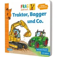 Frag doch mal ... die Maus: Traktor, Bagger und Co. / Petra Klose, Pappbilderbuch ab 2 Jahren mit vielen Klappen, erstem Sachwissen und Suchspiel