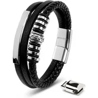 SERASAR Lederarmband Leder Herrenarmband "Shine" (Klassisch, elegant, casual, 1-tlg), aus Echtleder, Länge durch extra Glied verstellbar