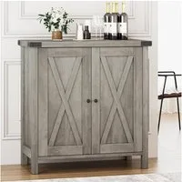 GarveeMore Buffet Sideboard mit 2 Türen Küchenschrank Aufbewahrungsschrank 76X40X80cm Sideboard Weiß Küchenschrank mit 2 Türen
