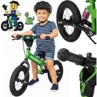 Rennmeister Laufrad Dunkelgrün, ab 3 Jahren Lauflernrad Balance Bike Höhenverstellbar Bremse 12 Zoll