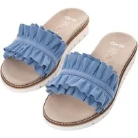 Ara KENT Pantolette, Slides, Flats, Sandale mit geraffter Bandage