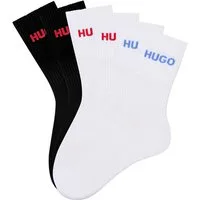 HUGO Socken 6P QS RIB LOGO CC (Packung, 6-Paar, 6er Pack) mit eingestricktem HUGO Logo