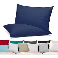 Beautex Kissenhüllen 2er Set Premium Kissenbezug aus Baumwolle, viele Farben, (2 Stück), verdeckter Reißverschluss, Jersey 160g/m², langlebig