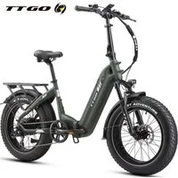 TTGO E-Bike Klapprad 20x4 Zoll, 70Nm Hinterradmotor, 140km, F6B, Drehmomentsensor, 7 Gang SHIMANO, Kettenschaltung, Heckmotor, 864 Wh, MAX. 150kg, Federgabel mit Lockout, Elektrofahrrad, hydr. Bremsen