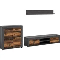OTTO home Wohnwand AOSTA, Breite 255cm, 3-teilige Wohn-Kombination, (3-St., bestehend aus: Highboard, Lowboard, Wandboard), Wohnwand, Kombination, Anbauwand, Möbel Set, Schrankwand, Möbel Kombi