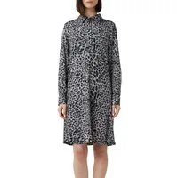 comma Hemdblusenkleid Sommerkleid mit All-Over Leo Print