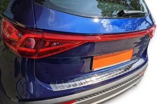 Edelstahl Ladekantenschutz Chrom Stoßstange Schutz Abdeckung mit Abkantung für Seat Tarraco Typ KN ab 2018-