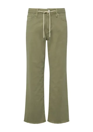 s.Oliver Red Label - Loose Fit Jeans-Hose in 7/8-Länge mit Tunnelzug und Fransen grün - Gr. - 36
