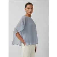 s.Oliver Kurzarmshirt T-Shirt Chiffon-Shirt im Relaxed Fit mit Jersey-Top