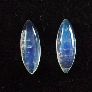 2,82 + 2,70 ct. Mondsteine mit  Blautönen - Mondsteine Pärchen mit Zertifikat