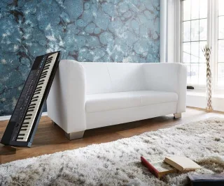 Sofa Designersofa NORTH 2-Sitzer in diversen Stoff und Farbvarianten