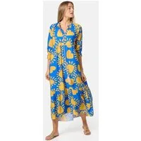 Rayshyne Maxikleid PM-32 (Sommerkleid Jersey Strandkleid mit Muster in Einheitsgröße)