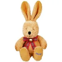 COPPENRATH DIE SPIEGELBURG Plüschfigur Plüschtier Felix mittel 31 cm braun (Set, 1-St., 1), mit Karoschleifchen und Glöckchen um den Hals