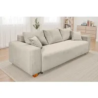 COLLECTION AB Schlafsofa Yves, B: 243 cm, Liegefl. 142x194 cm, Bettfunktion, Bettkasten & 2 Zierkissen, Federkern