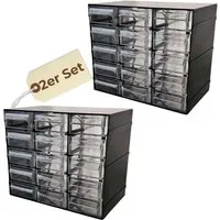 GarPet Sortimentskasten 2er Set Sortimentskasten 15 Fach Sortier Box Kleinteile Organizer