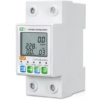 GARRYFIZH Tuya Zigbee Smart Schutzschalter, Stromzähler mit LCD & App-Steuerung Smart-Home-Zubehör, Digitales LCD-Display, App-Steuerung, automatische Wiedereinschaltung