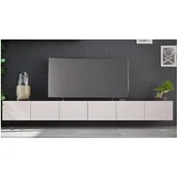 Lomadox Lowboard KEMPTEN-132, in kaschmir, 6-türig, Breite 300 cm, Rillenfront, grifflos