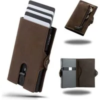 SLIMJACK Mini Geldbörse Herren - echt Leder - Münzfach RFID-Schutz - Cardholder - Slim Wallet (Portmonee), - Mini Geldbeutel - Portemonnaie - Kartenhalter - Kreditkartenetui